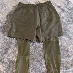 Lululemon shorts with running tights medium